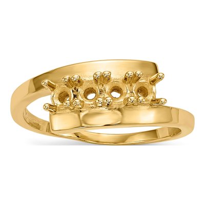 14K Yellow Gold 4-Stone Mother's Ring Mounting – view 6
