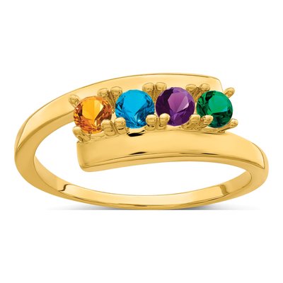 14K Yellow Gold 4-Stone Mother's Ring – view 2