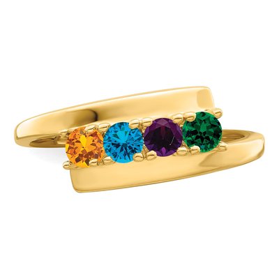 14K Yellow Gold 4-Stone Mother's Ring – view 5