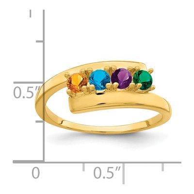 14K Yellow Gold 4-Stone Mother's Ring – view 6