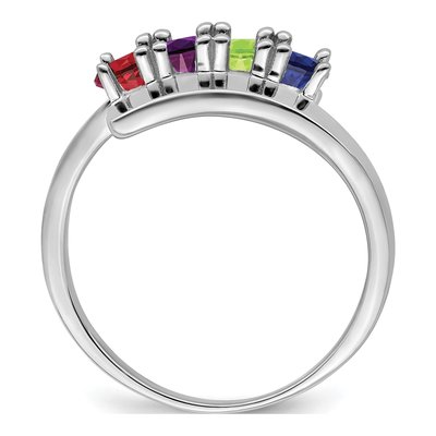 14K White Gold 4-Stone Mother's Ring Mounting – view 3