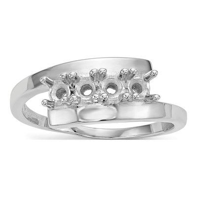 14K White Gold 4-Stone Mother's Ring Mounting – view 7