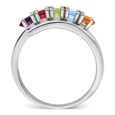 14K White Gold 5-Stone Mother's Ring Mounting – view 3
