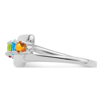 14K White Gold 5-Stone Mother's Ring Mounting – view 4