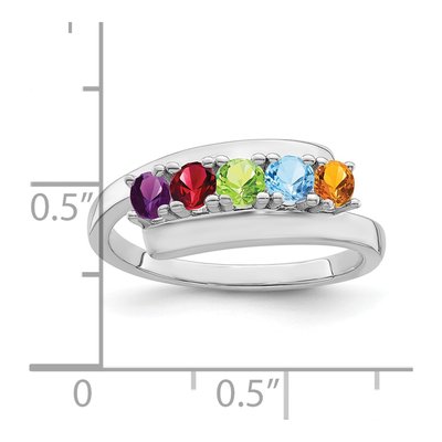 14K White Gold 5-Stone Mother's Ring Mounting – view 6