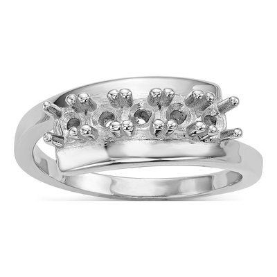 14K White Gold 5-Stone Mother's Ring Mounting – view 7