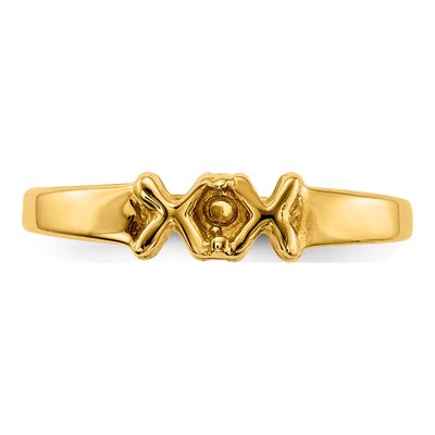 14K Yellow Gold 1-Stone Mother's Ring Mounting – view 4