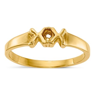 14K Yellow Gold 1-Stone Mother's Ring Mounting