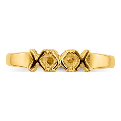 14K Yellow Gold 2-Stone Mother's Ring Mounting – view 4