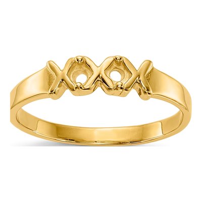 14K Yellow Gold 2-Stone Mother's Ring Mounting