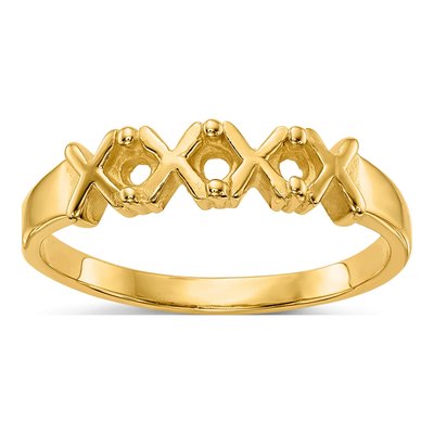 14K Yellow Gold 3-Stone Mother's Ring Mounting