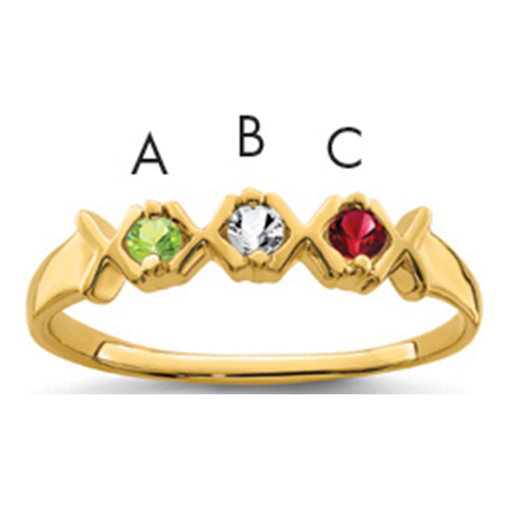 14K Yellow Gold Personalized Family Ring