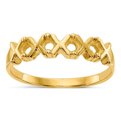 14K Yellow Gold 4-Stone Mother's Ring Mounting