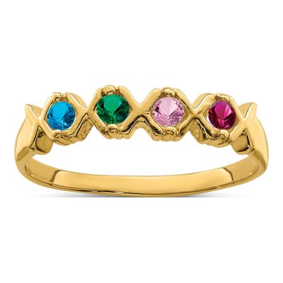 14K Yellow Gold Personalized Family Mother's Ring – view 2