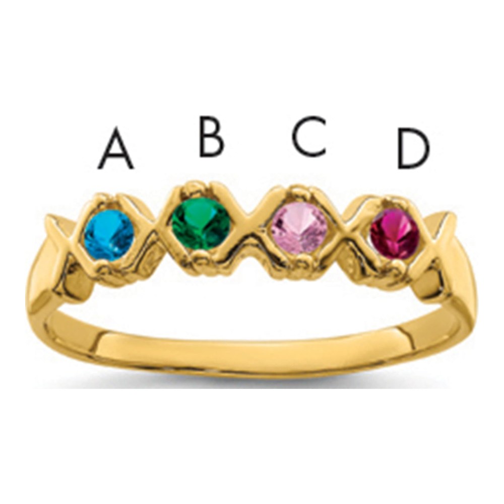 14K Yellow Gold Personalized Family Ring, Made to Order