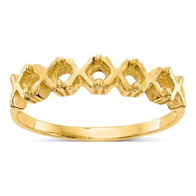 14K Yellow Gold 5-Stone Mother's Ring Mounting