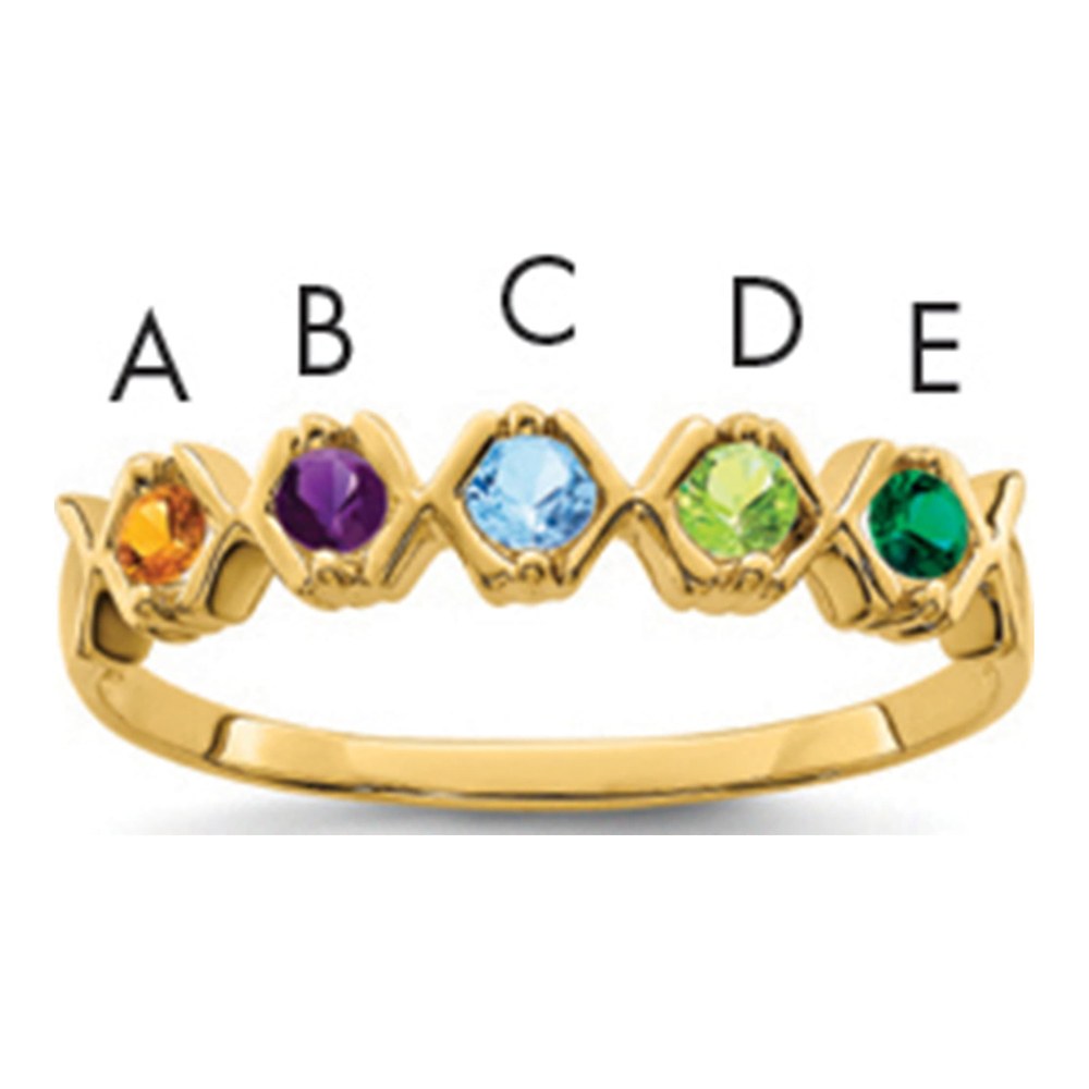14K Yellow Gold Personalized Family Ring