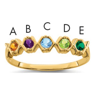 14K Yellow Gold Personalized Family Ring