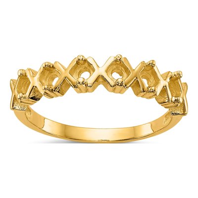 14K Yellow Gold 6-Stone Mother's Ring Mounting