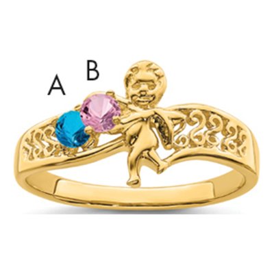 14K Yellow Gold Family Mother's Ring – view 6