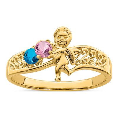 14K Yellow Gold Family Mother's Ring
