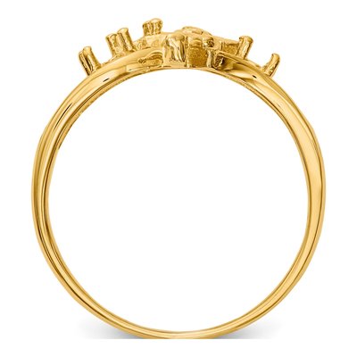 14K Yellow Gold 3-Stone Mother's Ring Mounting – view 2