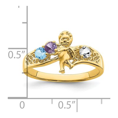 14K Yellow Gold Personalized Family Mother's Ring – view 4
