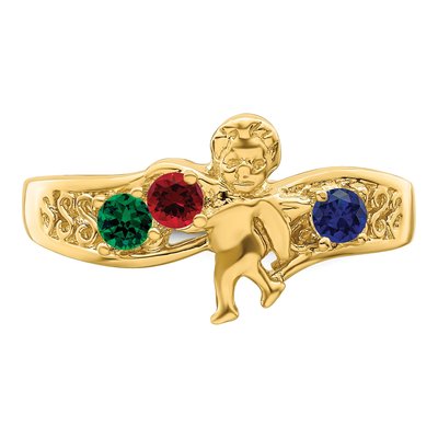 14K Yellow Gold Personalized Family Mother's Ring – view 5