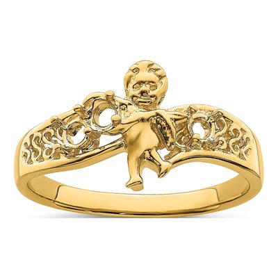 14K Yellow Gold Personalized Family Mother's Ring – view 7