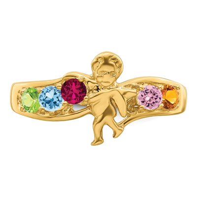 14K Yellow Gold Personalized Family Ring – view 5