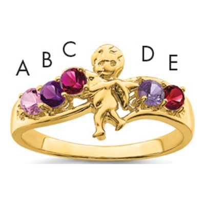 14K Yellow Gold Personalized Family Ring – view 6