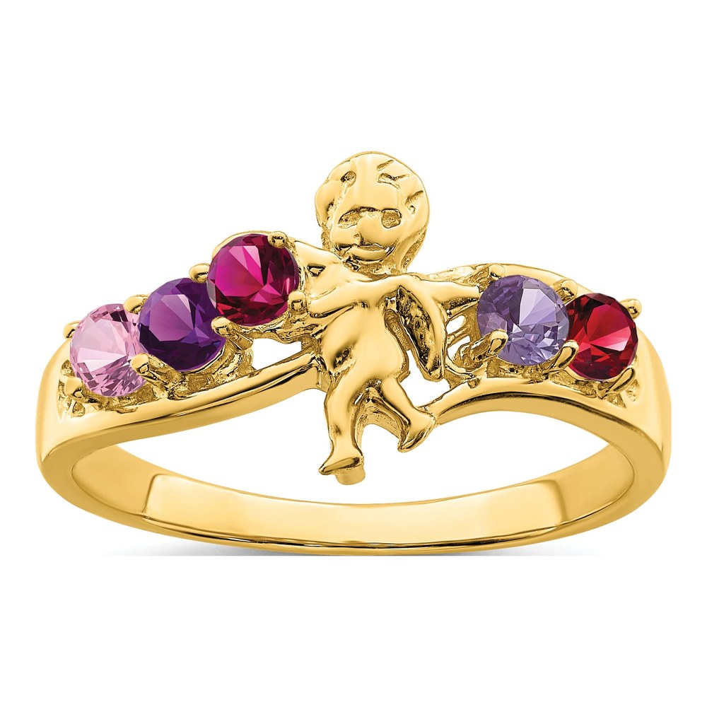 14K Yellow Gold Personalized Family Ring