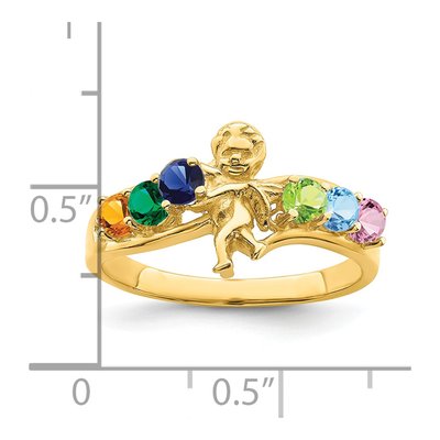 14K Yellow Gold 6-Stone Mother's Ring – view 4