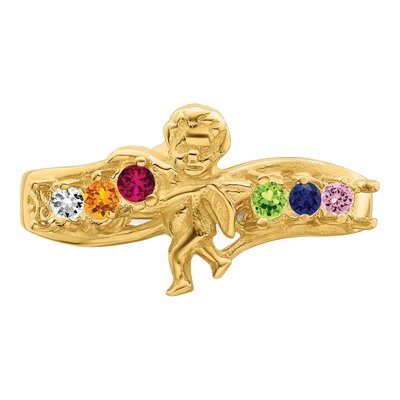 14K Yellow Gold 6-Stone Mother's Ring – view 5