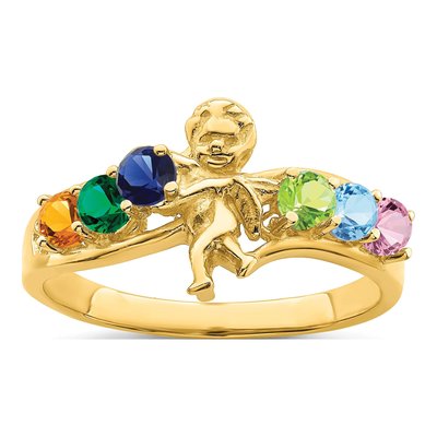 14K Yellow Gold Personalized Family Ring