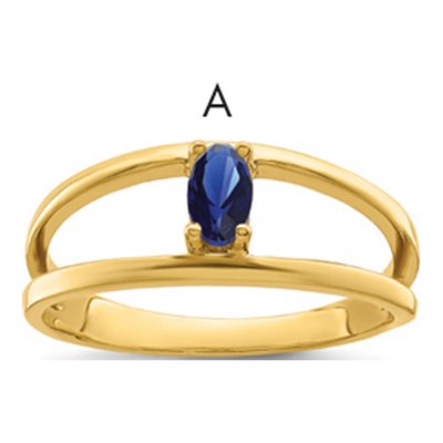 14K Yellow Gold 1-Stone Mother's Ring Mounting – view 2