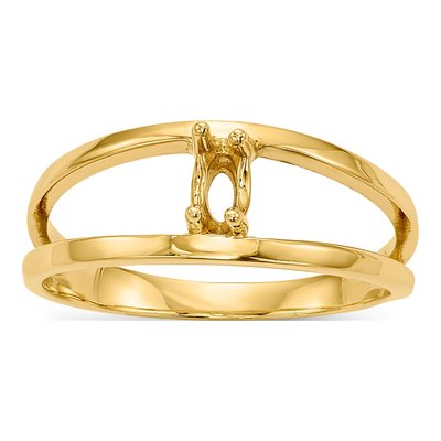 14K Yellow Gold 1-Stone Mother's Ring Mounting – view 6