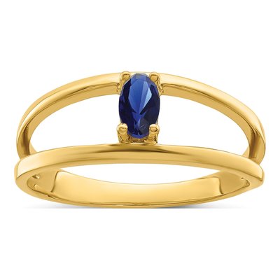 14K Yellow Gold 1-Stone Mother's Ring Mounting