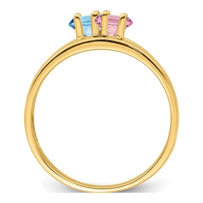 14K Yellow Gold 2-Stone Mother's Ring Mounting – view 3