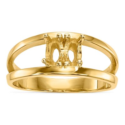 14K Yellow Gold 2-Stone Mother's Ring Mounting – view 7