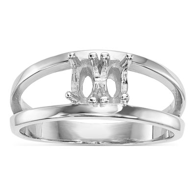 14K White Gold 2-Stone Mother's Ring Mounting – view 7