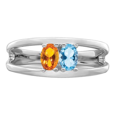 14K White Gold 2-Stone Mother's Ring – view 5
