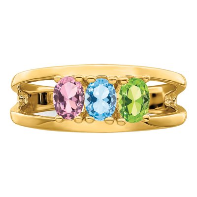 14K Yellow Gold Custom Family Ring – view 5
