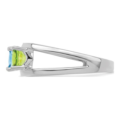 14K White Gold 3-Stone Mother's Ring Mounting – view 4