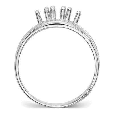 14K White Gold 3-Stone Mother's Ring Mounting – view 8