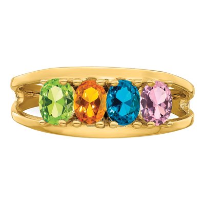 14K Yellow Gold 4-Stone Mother's Ring – view 5