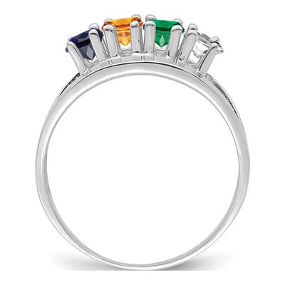 14K White Gold 4-Stone Mother's Ring Mounting – view 3