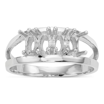 14K White Gold 4-Stone Mother's Ring Mounting – view 7