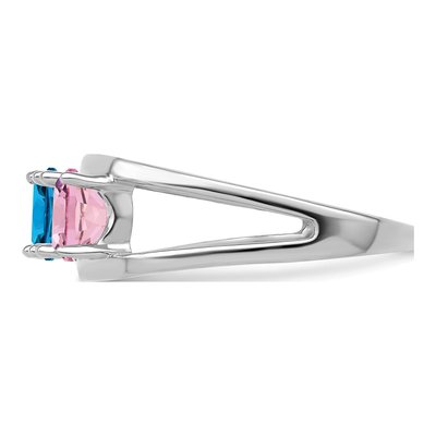 14K White Gold 4-Stone Mother's Ring – view 4