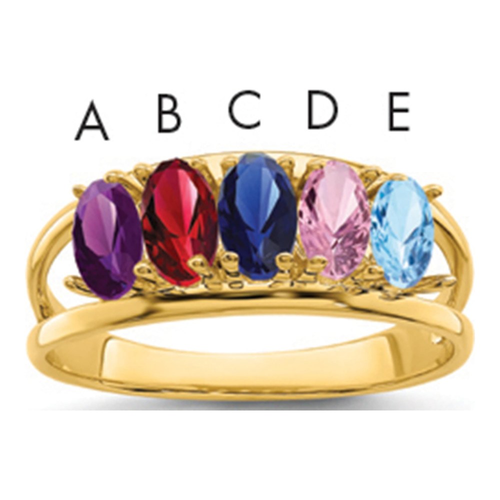 14K Yellow Gold Personalized Family Ring